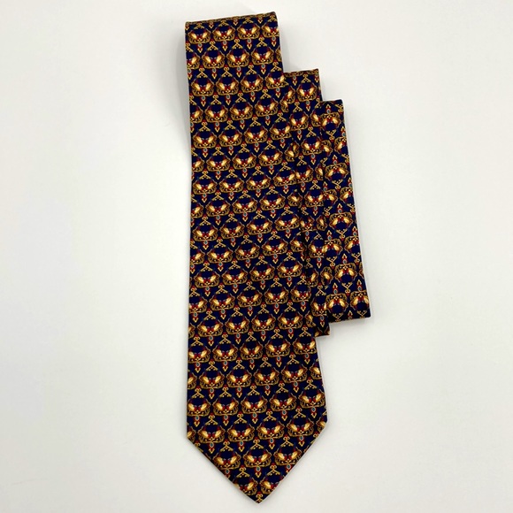 Salvatore Ferragamo Silk Quail? Bird Tie - Picture 1 of 8